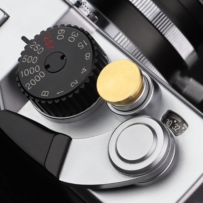 Haoge Metal Shutter Release Button for Fujifilm XE1 X-E2 X-E2S X-E3 XE5 X-T4 X-T3 X-T30 X-T20 X-Pro3 X-Pro2 X100V X100T X100S X100F Camera Accessories Convex Surface Golden - Image 2